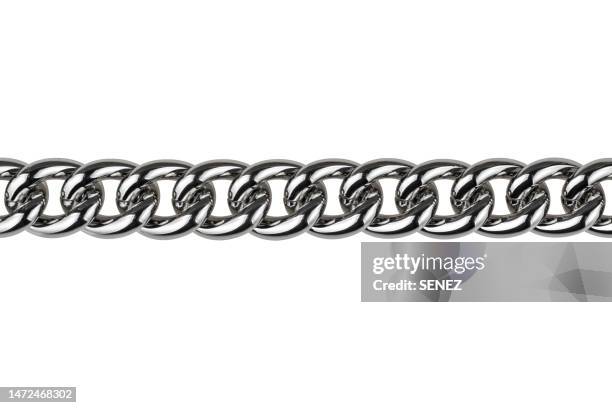 chain on white background - silver bracelet stock pictures, royalty-free photos & images