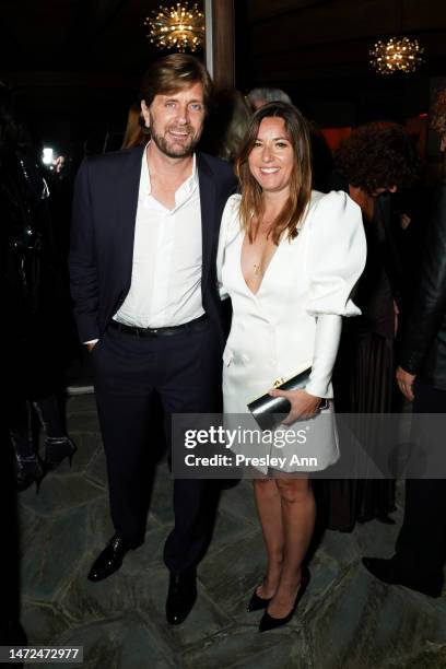 Ruben Östlund and Andrea Östlund attend W Magazine and Saint Laurent Directors Dinner at Private Residence on March 09, 2023 in Los Angeles,...