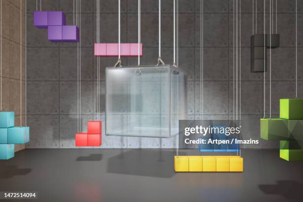 3d, cg, compositing, object, illustration, background - rubix cube stock illustrations