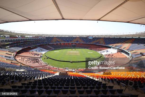 General view during day two of the Fourth Test match in the series between India and Australia at Narendra Modi Stadium on March 10, 2023 in...