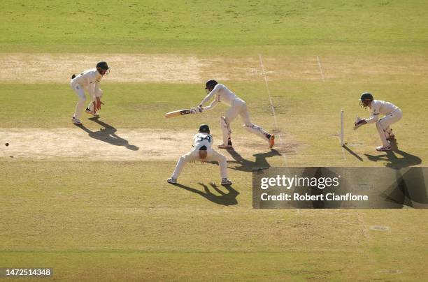 Shubman Gill of India bats during day two of the Fourth Test match in the series between India and Australia at Narendra Modi Stadium on March 10,...