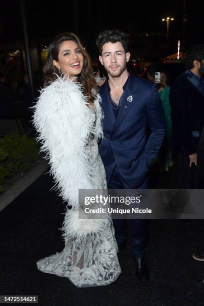 Priyanka Chopra Jonas and Nick Jonas attend the 2nd Annual South Asian Excellence Pre-Oscars Celebration at Paramount Pictures Studios on March 09,...