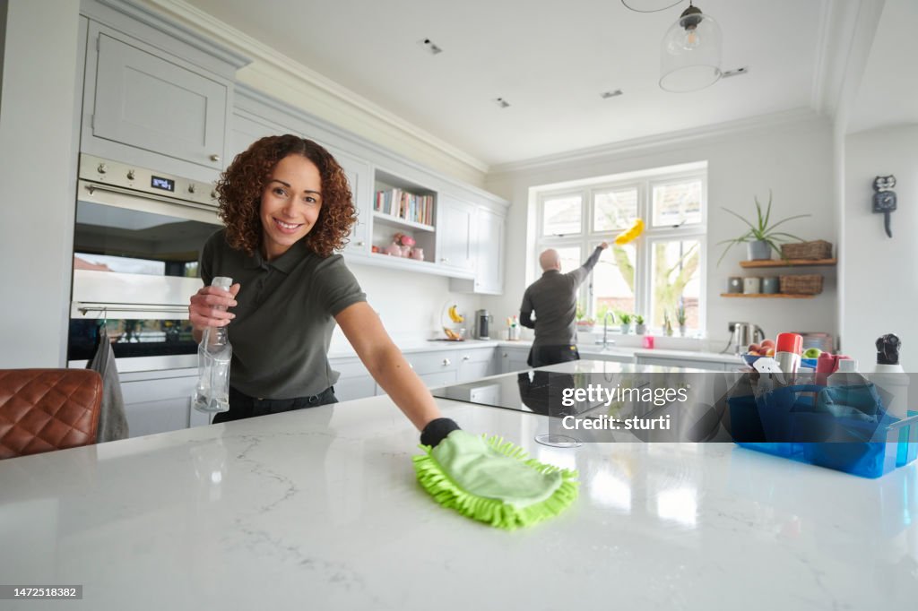 Professional cleaning team