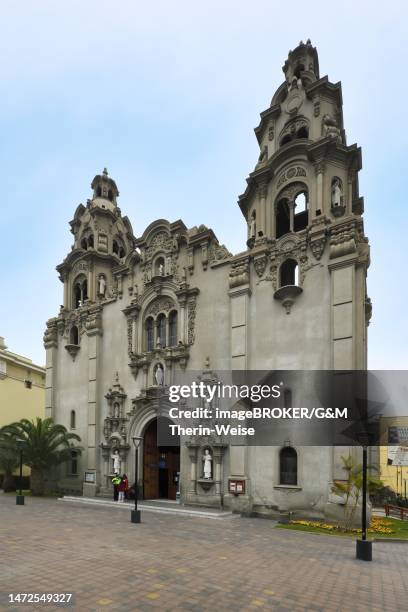 miracle virgin church, miraflores, lima, peru - miraflores peru stock illustrations