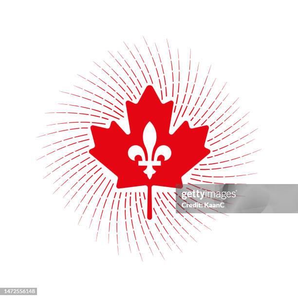 quebec. kanada und quebec symbole vektorillustration. stock-illustration - autumn stock illustrations stock-grafiken, -clipart, -cartoons und -symbole