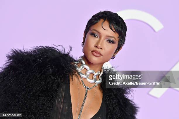 Karrueche Tran attends the 2023 Green Carpet Fashion Awards at NeueHouse Hollywood on March 09, 2023 in Hollywood, California.