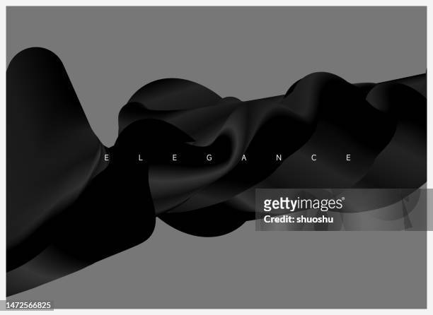 stockillustraties, clipart, cartoons en iconen met abstract elegant motion silk minimalism black and white gradient background - zijde