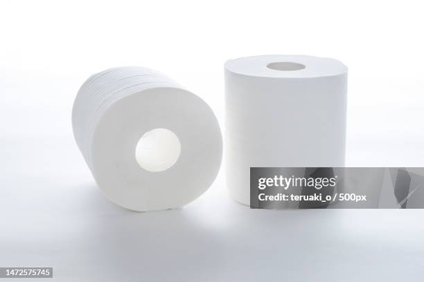 close-up of tissue paper over white background,japan - トイレットペーパー stock pictures, royalty-free photos & images