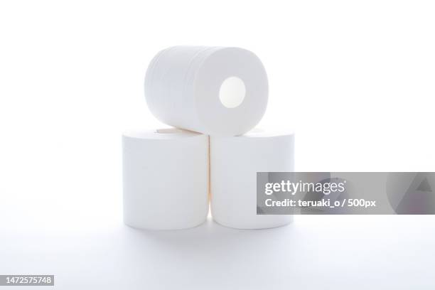 close-up of tissue paper against white background,japan - トイレットペーパー stock pictures, royalty-free photos & images