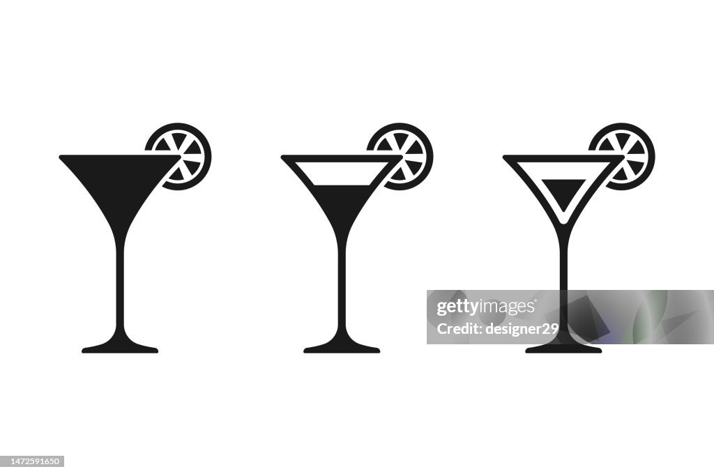 Cocktail Icon Set Vector Design.
