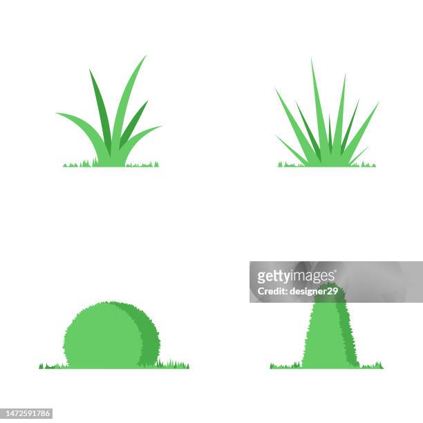 grass set vector design on white background. - 低地 幅插畫檔、美工圖案、卡通及圖標