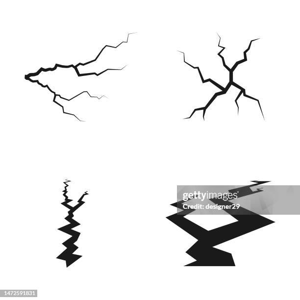 ground cracks set vector design. - 破裂的 幅插畫檔、美工圖案、卡通及圖標