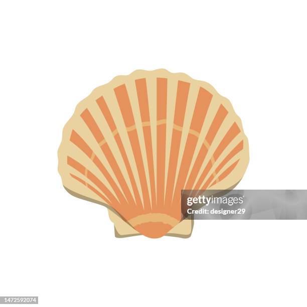 ilustraciones, imágenes clip art, dibujos animados e iconos de stock de diseño vectorial de icono de shell. - concha parte del cuerpo animal