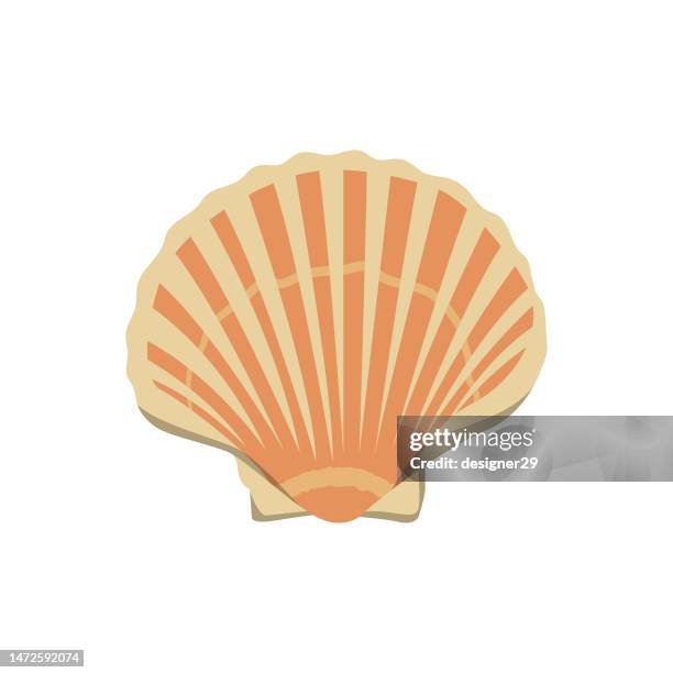 ilustrações, clipart, desenhos animados e ícones de design vetorial do ícone do shell. - oyster shell