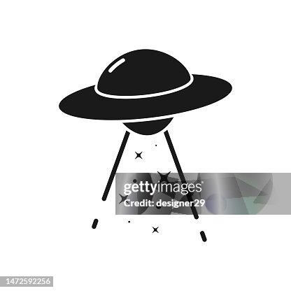 UFO Icon Vector Design on White Background. UFO Icon Vector Design on White Background.