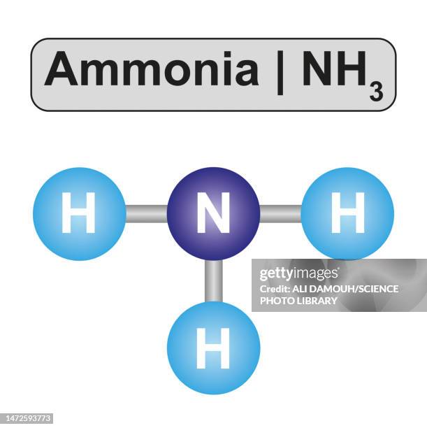 ammonia molecule, illustration - ammonia stock illustrations