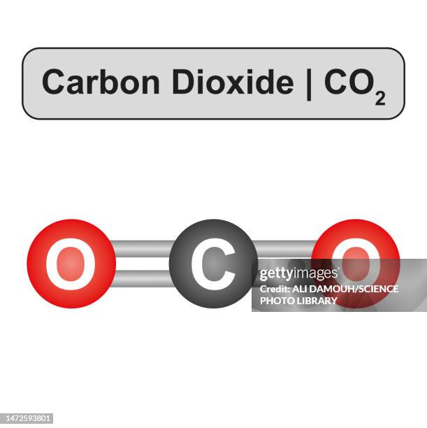 ilustraciones, imágenes clip art, dibujos animados e iconos de stock de carbon dioxide molecule, illustration - dióxido de carbono