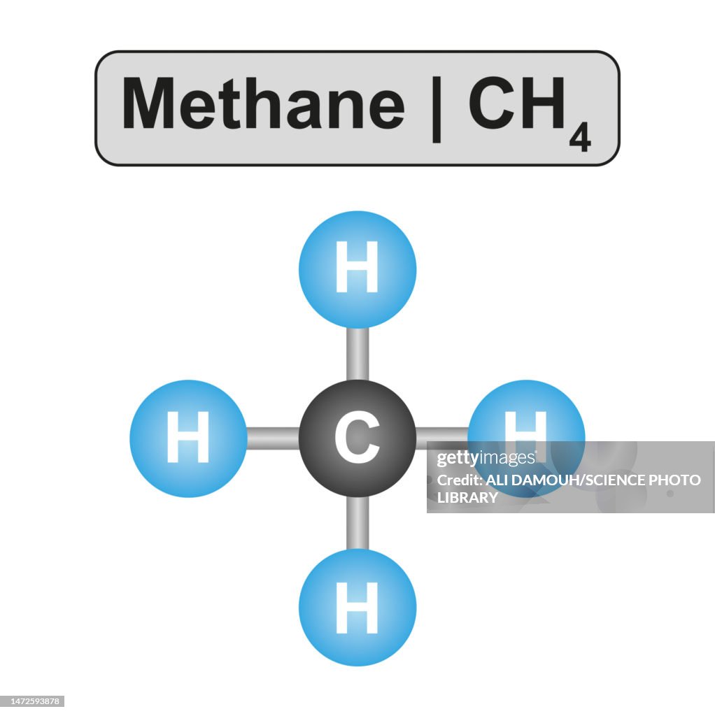 Methane molecule, illustration