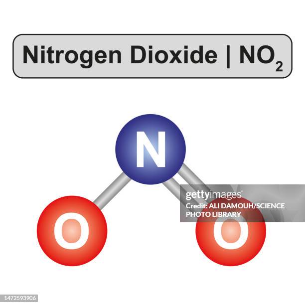 ilustrações de stock, clip art, desenhos animados e ícones de nitrogen dioxide molecule, illustration - amoníaco