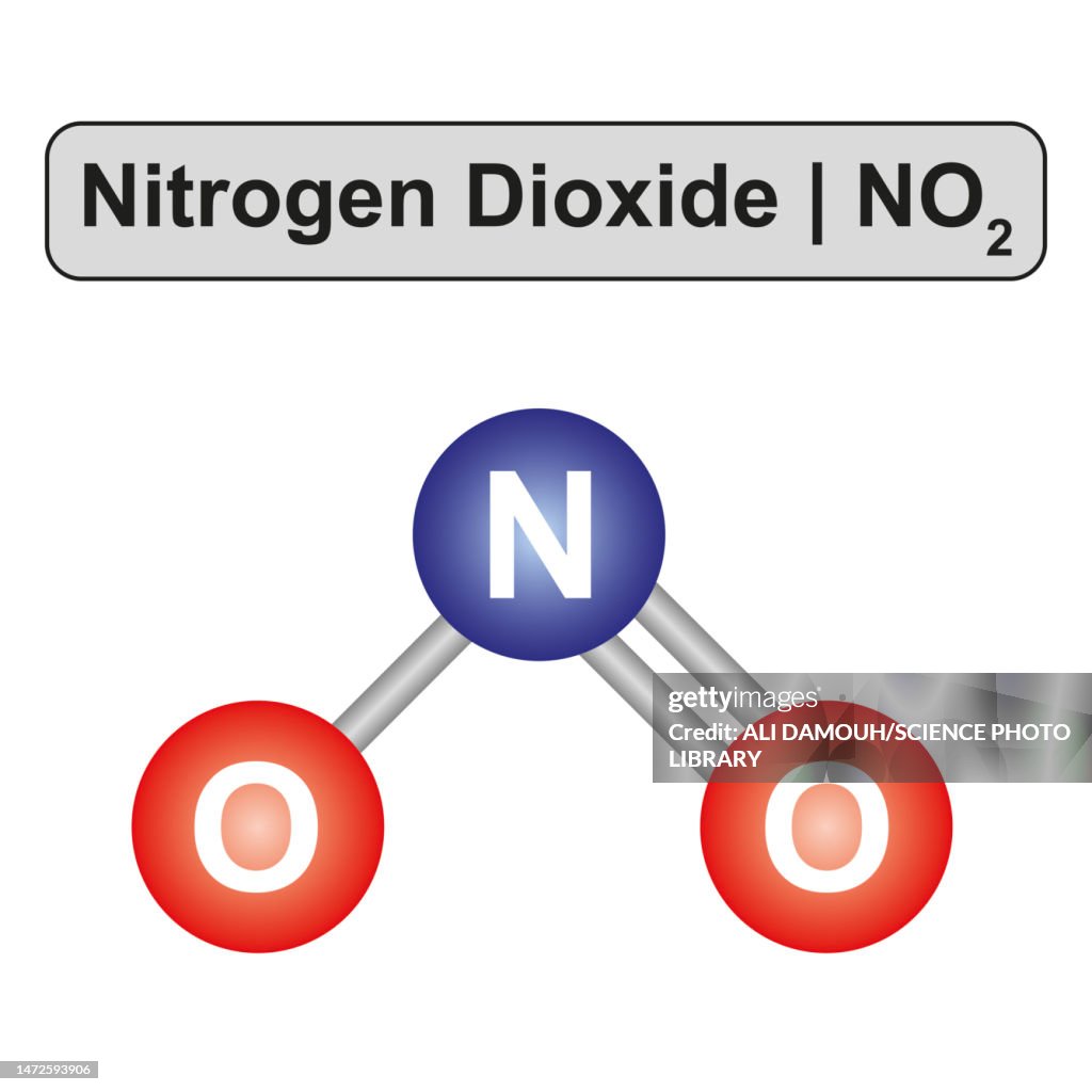 Nitrogen dioxide molecule, illustration