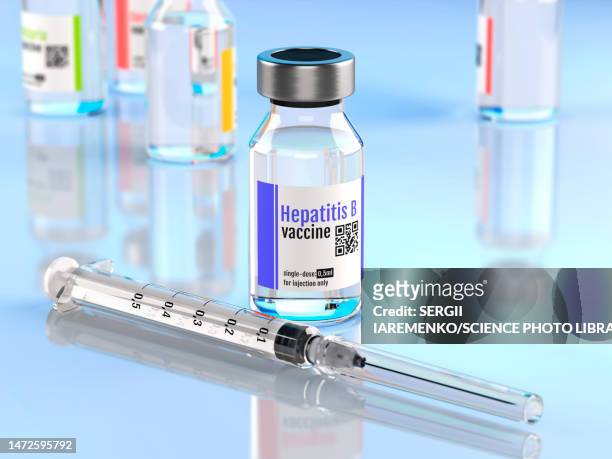hepatitis b vaccine, illustration - hepatitis b stock illustrations