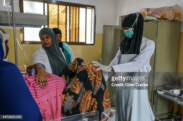 At a maternity ward in the Trocaire Doolow Hospital on October 15,2022 in Doolow, Somalia. UN figures show over 1.4 million Somalis were displaced by...