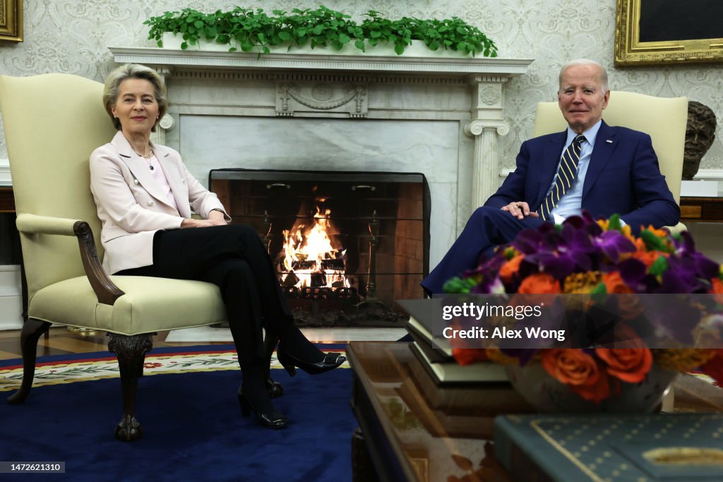 President Biden Meets With European Commission President Ursula Von Der Leyen In The Oval Office