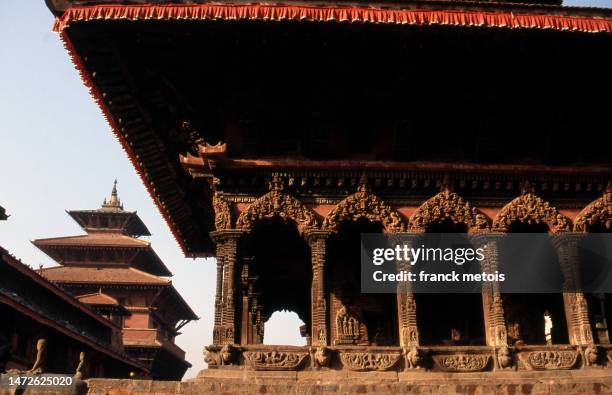 pagodas in the patan durbar square ( nepal) - piazza durbar kathmandu stock pictures, royalty-free photos & images