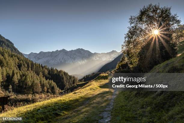 scenic view of mountains against clear sky,austria - kontrastreich stock pictures, royalty-free photos & images