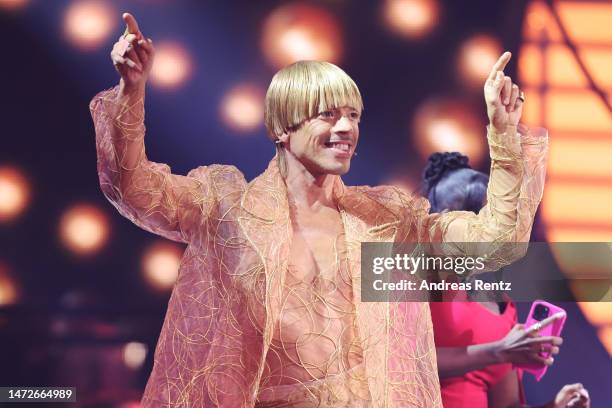 Juror Jorge González reacts during the third "Let's Dance" show at MMC Studios on March 10, 2023 in Cologne, Germany.