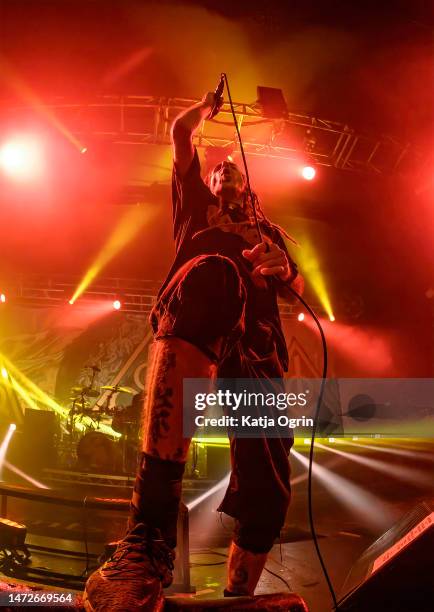 Randy Blythe of Lamb Of God performs at O2 Academy Birmingham on March 10, 2023 in Birmingham, England.