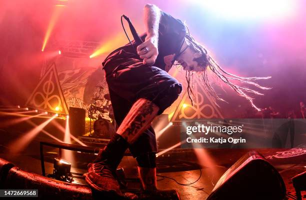 Randy Blythe of Lamb Of God performs at O2 Academy Birmingham on March 10, 2023 in Birmingham, England.