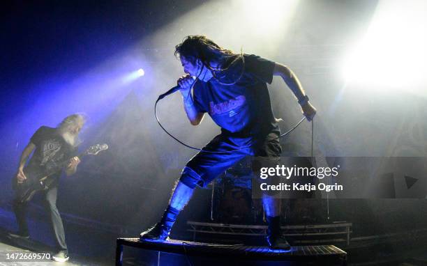 Randy Blythe of Lamb Of God performs at O2 Academy Birmingham on March 10, 2023 in Birmingham, England.