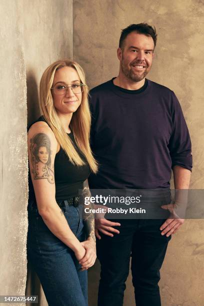Emily Nestor and Chris Kasick of 'Citizen Sleuth' pose for a portrait at the 2023 SXSW Film Festival Portrait Studio on March 10, 2023 in Austin,...
