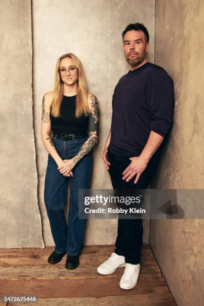 Emily Nestor and Chris Kasick of 'Citizen Sleuth' pose for a portrait at the 2023 SXSW Film Festival Portrait Studio on March 10, 2023 in Austin,...