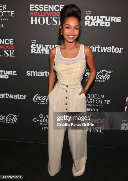 Yara Shahidi attends 2023 ESSENCE Hollywood House at Goya Studios on March 10, 2023 in Los Angeles, California.