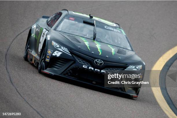 Ty Gibbs, driver of the Monster Energy Toyota, drives during practice for the NASCAR Cup Series United Rentals Work United 500 at Phoenix Raceway on...