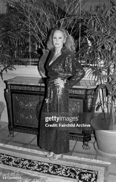 Ursula Andress attends the opening of the latest Regine's nightclub, in the penthouse of the Grand Bay Hotel in Miami, Florida, on December 12, 1983.