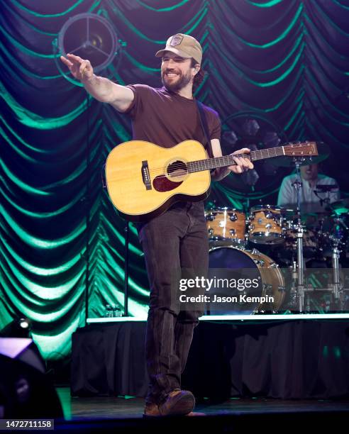 Singer & songwriter Sam Hunt performs at the Ryman Auditorium on March 10, 2023 in Nashville, Tennessee.
