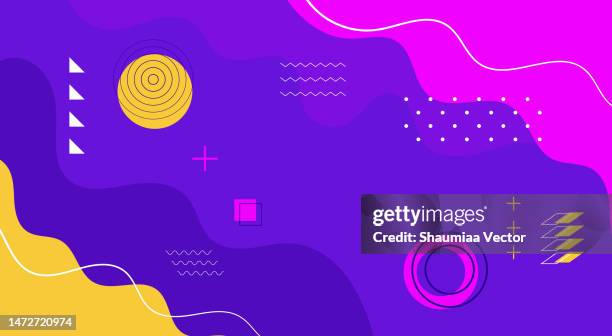 minimalistic colourful geometry abstract vector pattern design on blue background - 視覺教具 幅插畫檔、美工圖案、卡通及圖標