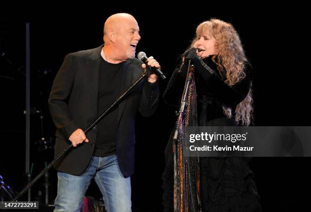 Billy Joel and Stevie Nicks perform onstage at SoFi Stadium on March 10, 2023 in Inglewood, California.