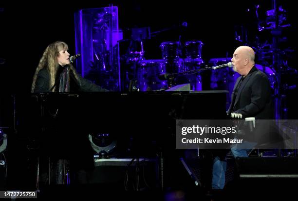 Stevie Nicks and Billy Joel perform onstage at SoFi Stadium on March 10, 2023 in Inglewood, California.