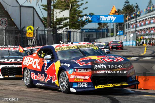 Shane van Gisbergen drives the Red Bull Ampol Racing Chevrolet Camaro during race 1, part of the 2023 Supercars Championship Series at on March 11,...