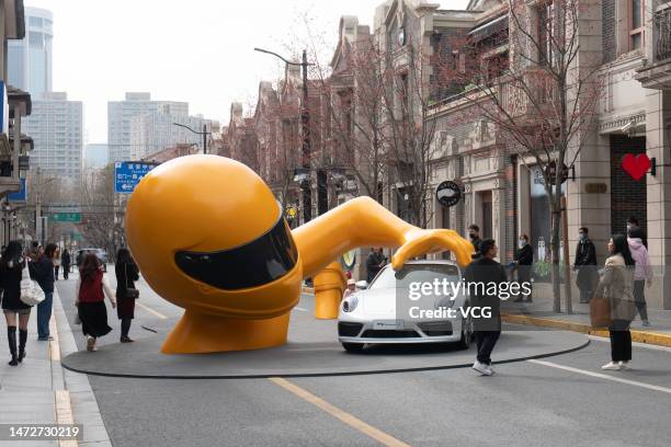 Immersive installation 'Dream Big' by artist Chris Labrooy is seen on a pedestrian street on March 11, 2023 in Shanghai, China. The installation...