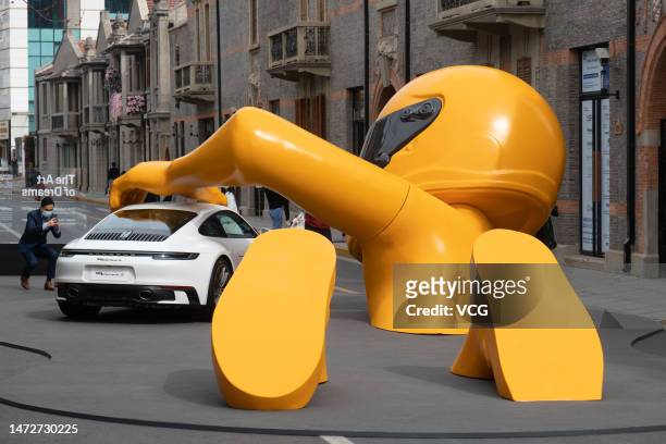 Immersive installation 'Dream Big' by artist Chris Labrooy is seen on a pedestrian street on March 11, 2023 in Shanghai, China. The installation...