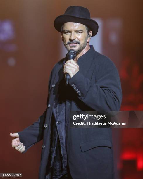 Singer Ricardo Arjona performs during a concert as part of the 'Blanco y Negro Tour' at Estadio Beto Avila on March 10, 2023 in Cancun, Mexico.