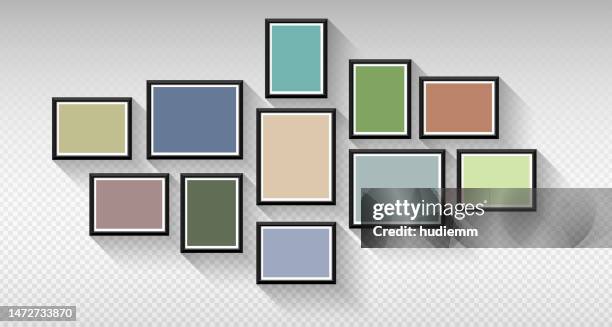 vektorbildrahmen-set isoliert auf weißem hintergrund - galerie stock-grafiken, -clipart, -cartoons und -symbole