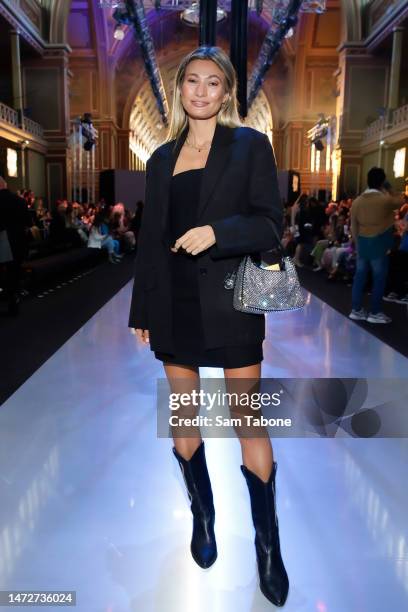 Shonee Fairfax at the Closing Runway at Melbourne Fashion Festival on March 11, 2023 in Melbourne, Australia.