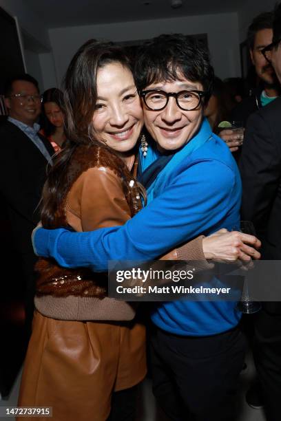 Michelle Yeoh and Ke Huy Quan pose as Vanity Fair and Richard Mille host a private cocktail party honoring A24's "Everything Everywhere All at Once"...