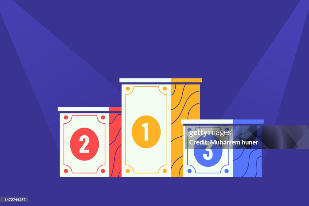 Winner Podium Ranking First Second Third 123 Place vector illustration.